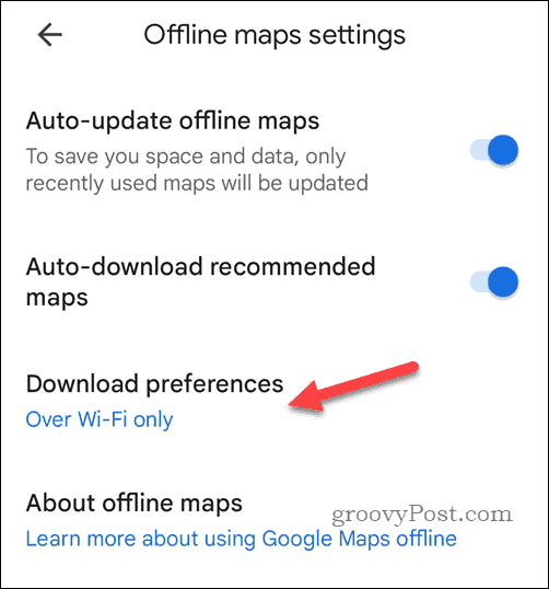 Downloadinstellingen voor offline kaarten van Google Maps