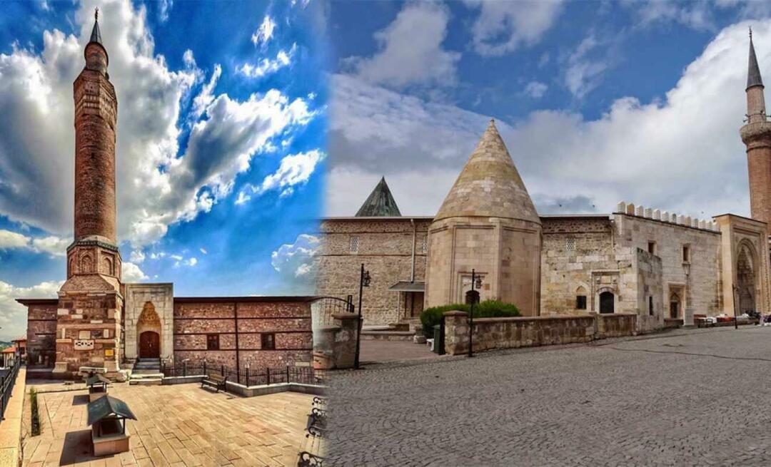 UNESCO-werelderfgoedmoskeeën uit Ankara en Konya. Arslanhane-moskee en Eşrefoğlu-moskee