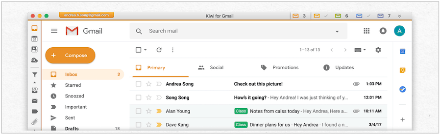 Kiwi voor Gmail