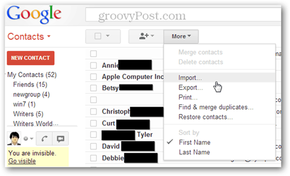 hoe meerdere vcf-bestanden in gmail te importeren