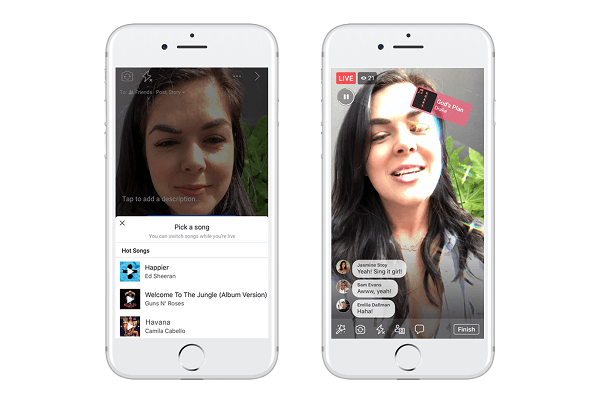 Facebook test Lip Sync Live, een nieuwe functie waarmee gebruikers een populair nummer kunnen kiezen en doen alsof ze het zingen op een Facebook Live-uitzending.