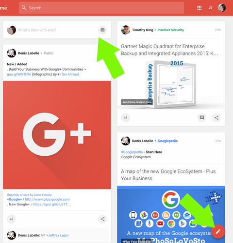 nieuwe google plus post-opties