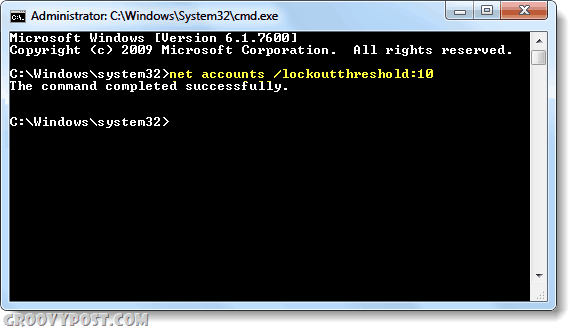 stel de vergrendelingsdrempel in Windows 7 in