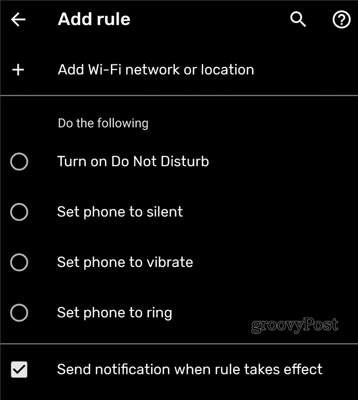 Android-regels Regel toevoegen