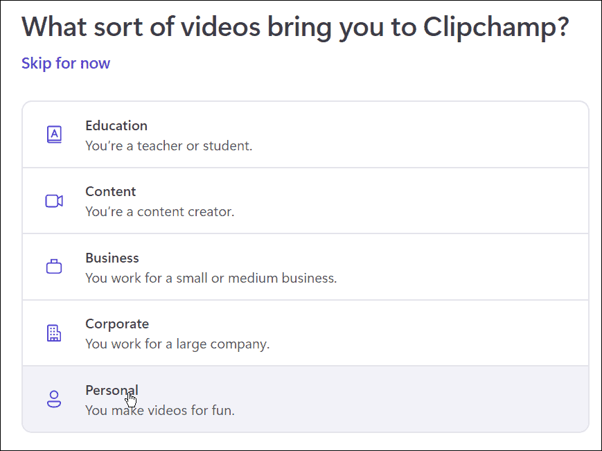 clipchamp video-editor voor persoonlijk gebruik op Windows