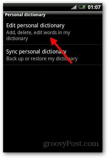 Woordenboek toevoegen Android 5