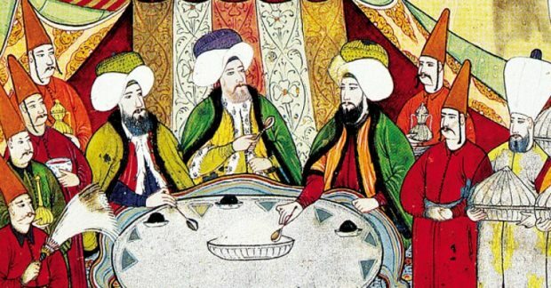 Ottomaanse sultan-feestmaaltijd
