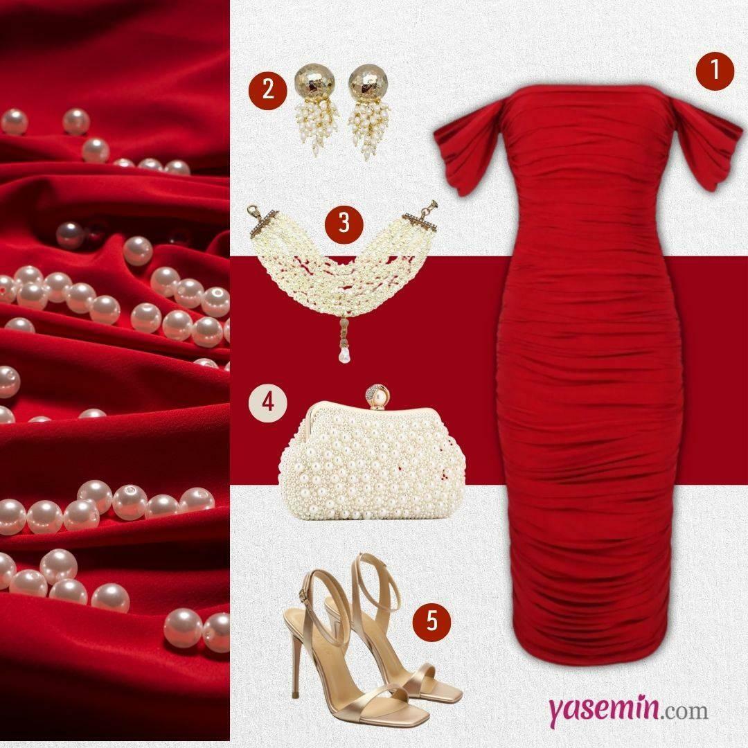 rode jurk combinatie