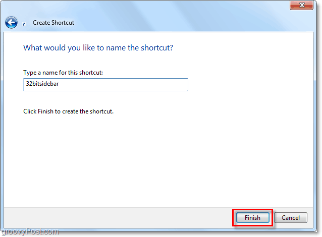 noem een ​​snelkoppeling in Windows 7