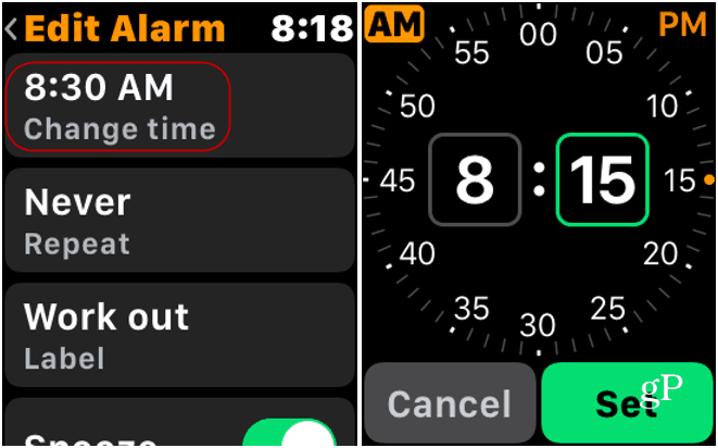 Alarm wijzigen op Apple Watch