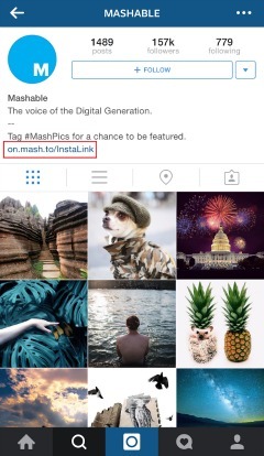 Moedig gebruikers aan om door te klikken naar een link die hen naar een artikel met betrekking tot de Instagram-foto leidt.