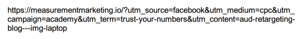 Scheid elke UTM-parameter met een ampersand.