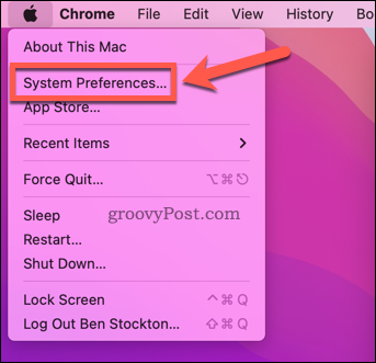 Open Systeemvoorkeuren op een Mac