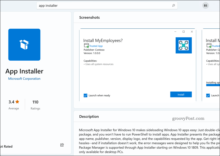 App-installatieprogramma in Microsoft Store