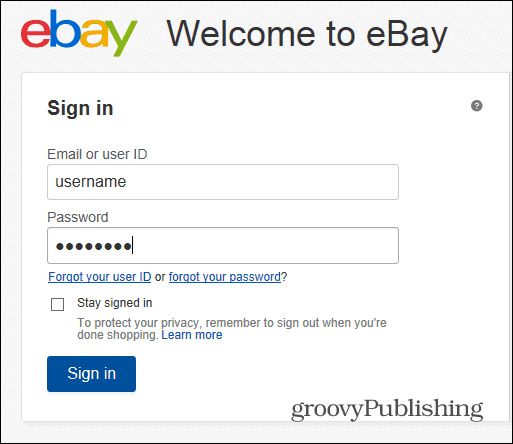 eBay wachtwoord login wijzigen