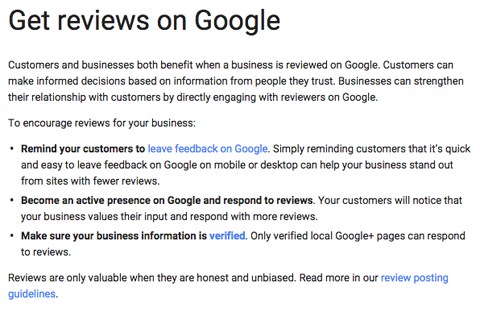 ontvang beoordelingen op Google FAQ-antwoord