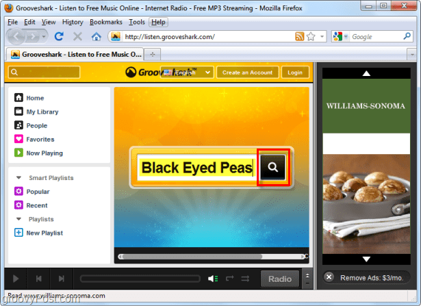 zoek Grooveshark voor Black Eyed Peas