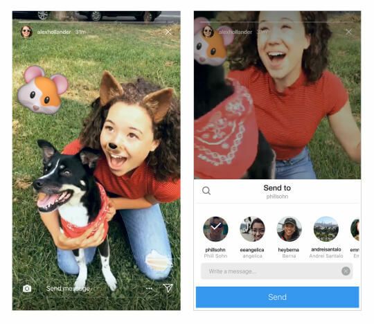 Instagram heeft aangekondigd dat gebruikers nu Instagram-verhalen in Direct kunnen delen.