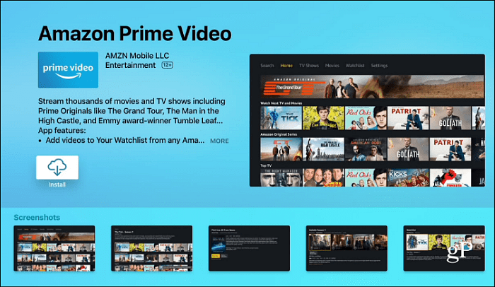 Installeer Amazon Prime Video Apple TV