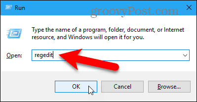 Open de Register-editor in Windows 10