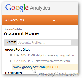 google analytics login op de site