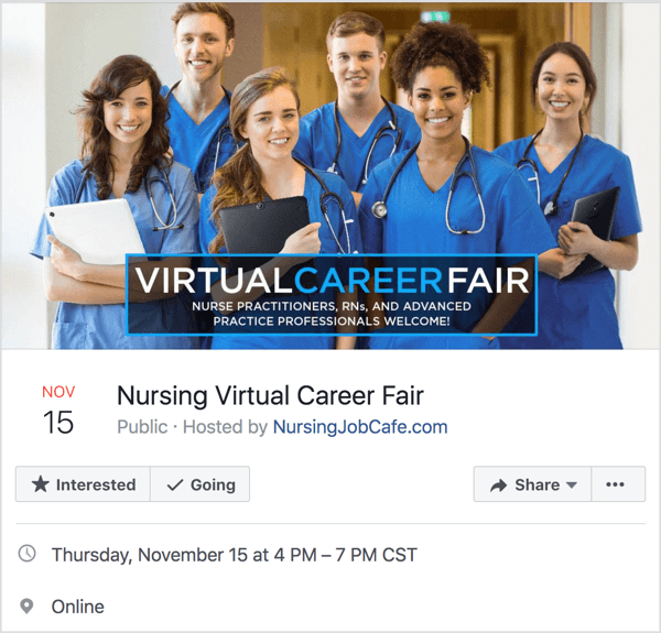 Overweeg om het woord "virtueel" te gebruiken in de titel van je Facebook-evenement.