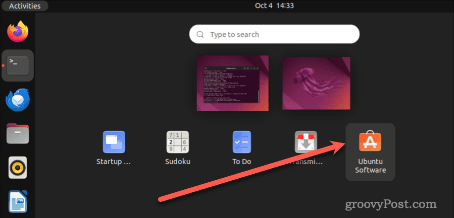 Klik op Ubuntu-software