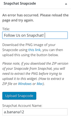 snapchat snapcode widget plug-in