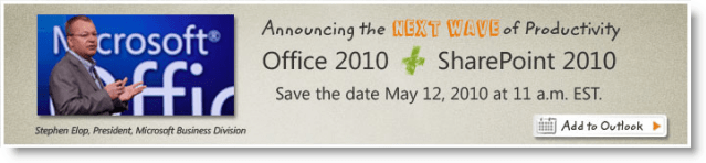 Startevenement voor Microsoft Office 2010