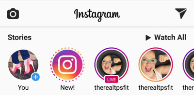 Instagram-verhalen en live video-herhalingen zijn onderverdeeld in twee meldingen in de Verhalen-banner.