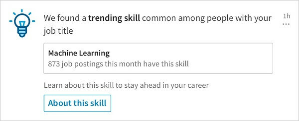 LinkedIn heeft een nieuwe melding gelanceerd die relevante trendingvaardigheden deelt met mensen met dezelfde functietitel.