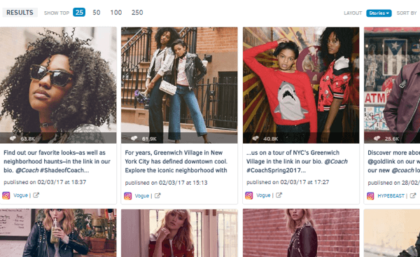 Je kunt ook de meest boeiende Instagram-posts van het merk van de afgelopen week zien.