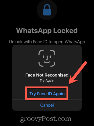 whatsapp probeer face-id opnieuw