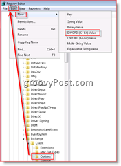 Windows Register-editor voor herstel van e-mail in Inbox voor Outlook 2007 Dword