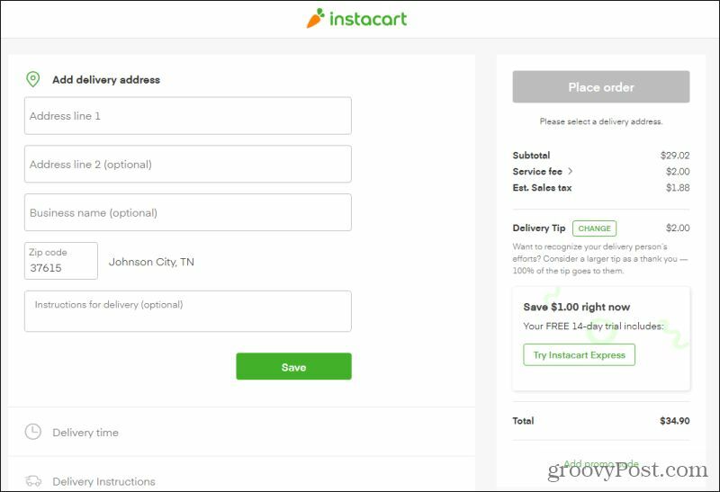 instacart afrekenen