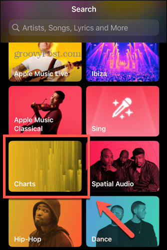 apple muziek hitlijsten categorie