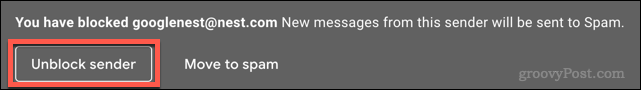 Deblokkeren van een afzender in Gmail
