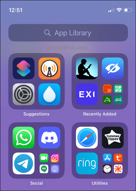 bibliotheek met iPhone-apps