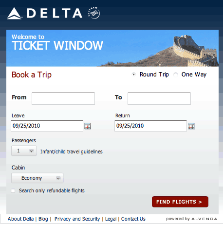 Delta-ticketvenster