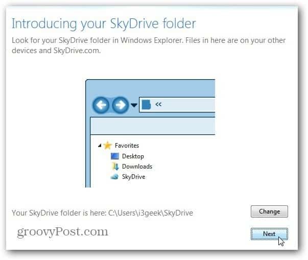 SkyDrive-locatie