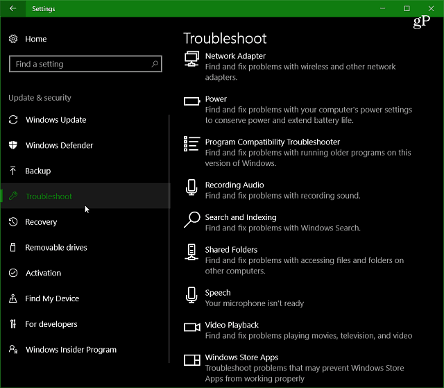 Windows 10 Creators Update Feature Focus: probleemoplossers