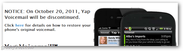 Yap Voicemail wordt afgesloten