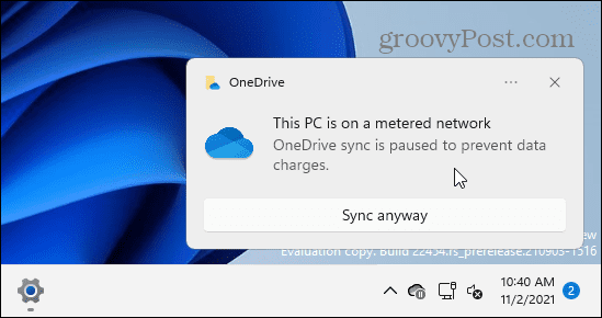 OneDrive gemeten verbindingslimiet bericht