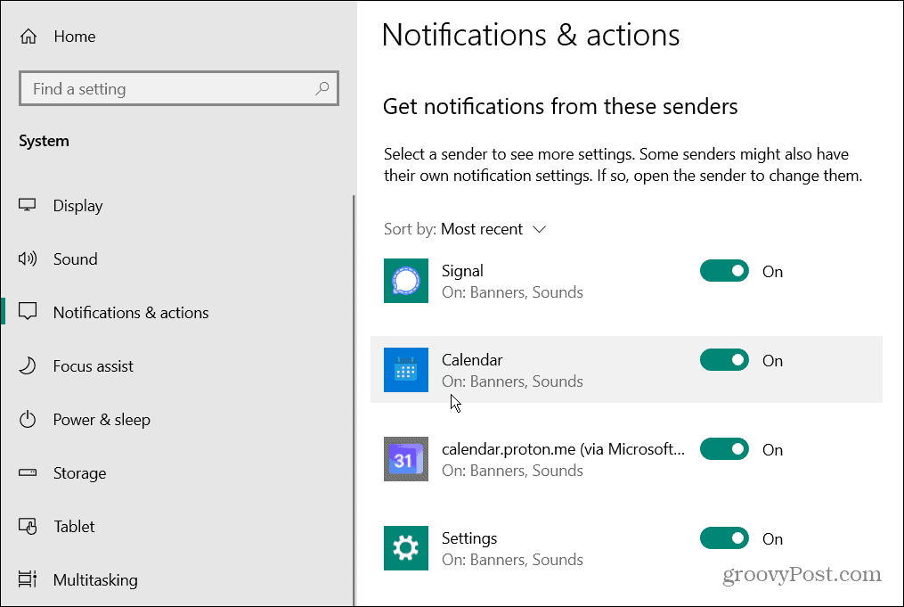 Schakel app-meldingsgeluiden uit op Windows