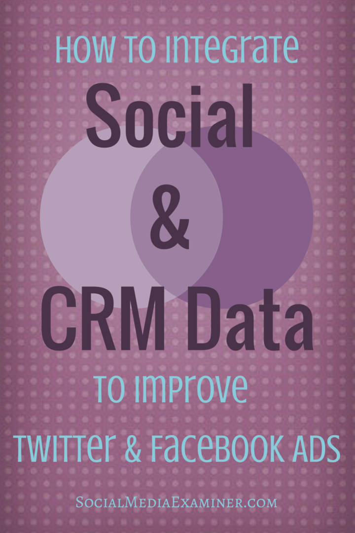 Hoe u sociale en CRM-gegevens kunt integreren om uw Twitter- en Facebook-advertenties te verbeteren: Social Media Examiner