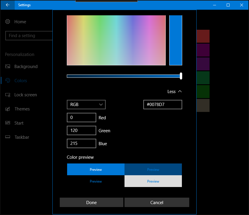Windows 10-makers werken persoonlijke kleuren bij