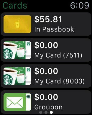Starbucks-kaart - Apple Watch