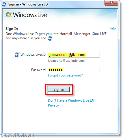 log automatisch in bij Windows Live met een Windows 7-account